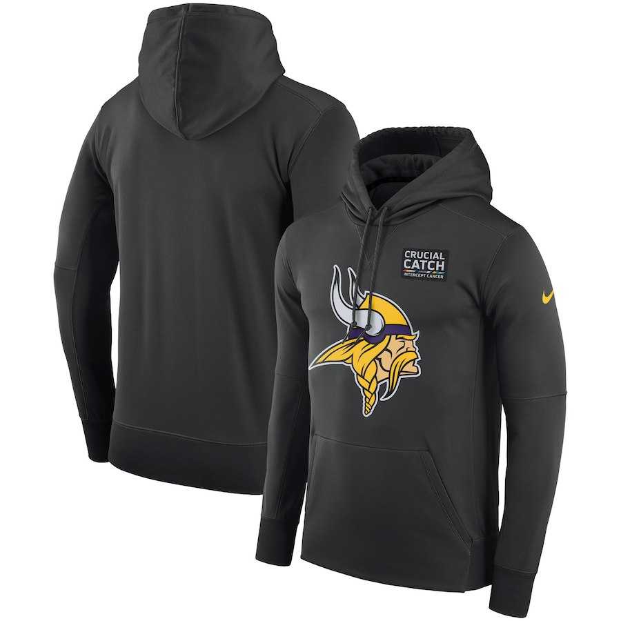 Men's Minnesota Vikings Anthracite Nike Crucial Catch Performance Hoodie,We sell and wholesale Men's Minnesota Vikings Anthracite Nike Crucial Catch Performance Hoodie on line form chian!